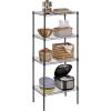 imageFDW 14quot D36quot W72quot H Wire Shelving Unit Metal Shelf with 5 Tier Adjustable Layer Rack Commercial Strong Steel for Restaurant Garage Pantry KitchenChromeBlack