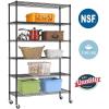 imageFDW 14quot D36quot W72quot H Wire Shelving Unit Metal Shelf with 5 Tier Adjustable Layer Rack Commercial Strong Steel for Restaurant Garage Pantry KitchenChromeBlack