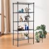 imageFDW 14quot D36quot W72quot H Wire Shelving Unit Metal Shelf with 5 Tier Adjustable Layer Rack Commercial Strong Steel for Restaurant Garage Pantry KitchenChromeBlack