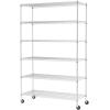 imageFDW 14quot D36quot W72quot H Wire Shelving Unit Metal Shelf with 5 Tier Adjustable Layer Rack Commercial Strong Steel for Restaurant Garage Pantry KitchenChromeChrome