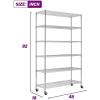 imageFDW 14quot D36quot W72quot H Wire Shelving Unit Metal Shelf with 5 Tier Adjustable Layer Rack Commercial Strong Steel for Restaurant Garage Pantry KitchenChromeChrome
