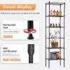 imageFDW 14quot D36quot W72quot H Wire Shelving Unit Metal Shelf with 5 Tier Adjustable Layer Rack Commercial Strong Steel for Restaurant Garage Pantry KitchenChromeBlack