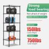 imageFDW 14quot D36quot W72quot H Wire Shelving Unit Metal Shelf with 5 Tier Adjustable Layer Rack Commercial Strong Steel for Restaurant Garage Pantry KitchenChromeBlack