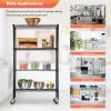 imageFDW 14quot D36quot W72quot H Wire Shelving Unit Metal Shelf with 5 Tier Adjustable Layer Rack Commercial Strong Steel for Restaurant Garage Pantry KitchenChromeBlack
