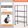 imageFDW 14quot D36quot W72quot H Wire Shelving Unit Metal Shelf with 5 Tier Adjustable Layer Rack Commercial Strong Steel for Restaurant Garage Pantry KitchenChromeBlack