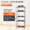 imageFDW 14quot D36quot W72quot H Wire Shelving Unit Metal Shelf with 5 Tier Adjustable Layer Rack Commercial Strong Steel for Restaurant Garage Pantry KitchenChromeBlack