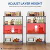 imageFDW 14quot D36quot W72quot H Wire Shelving Unit Metal Shelf with 5 Tier Adjustable Layer Rack Commercial Strong Steel for Restaurant Garage Pantry KitchenChromeBlack