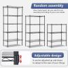 imageFDW 14quot D36quot W72quot H Wire Shelving Unit Metal Shelf with 5 Tier Adjustable Layer Rack Commercial Strong Steel for Restaurant Garage Pantry KitchenChromeBlack