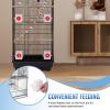imageFDW 39 Inch Bird Cage Parakeet Cage with Play Top Rolling Stand ampamp Easy Clean PullOut Tray Roof Top Parrot Cage for for Finches Canaries Parakeets Cockatiels ampamp Other Small Birds Black