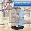 imageFDW 39 Inch Bird Cage Parakeet Cage with Play Top Rolling Stand ampamp Easy Clean PullOut Tray Roof Top Parrot Cage for for Finches Canaries Parakeets Cockatiels ampamp Other Small Birds Black