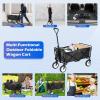 imageFDW 39L Collapsible Wagon Cart Heavy Duty Utility Folding Wagon for Outdoor Sports 330 LBS Weight Capacity Camping Garden and Shopping BlackBlack
