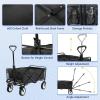 imageFDW 39L Collapsible Wagon Cart Heavy Duty Utility Folding Wagon for Outdoor Sports 330 LBS Weight Capacity Camping Garden and Shopping BlackBlack