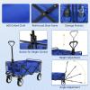 imageFDW 39L Collapsible Wagon Cart Heavy Duty Utility Folding Wagon for Outdoor Sports 330 LBS Weight Capacity Camping Garden and Shopping BlackBlue
