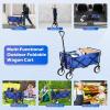 imageFDW 39L Collapsible Wagon Cart Heavy Duty Utility Folding Wagon for Outdoor Sports 330 LBS Weight Capacity Camping Garden and Shopping BlackBlue