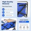imageFDW 39L Collapsible Wagon Cart Heavy Duty Utility Folding Wagon for Outdoor Sports 330 LBS Weight Capacity Camping Garden and Shopping BlackBlue