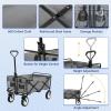 imageFDW 39L Collapsible Wagon Cart Heavy Duty Utility Folding Wagon for Outdoor Sports 330 LBS Weight Capacity Camping Garden and Shopping BlackGray