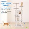 imageFDW Cat Tree 54in Cat Tower MultiLevel Durable Cat Scratching Post ampamp Cozy Fun Cat Jumping Platform Space Saving Cat Condo Pet Play House for Indoor CatsBeigeBeige
