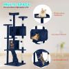 imageFDW Cat Tree 54in Cat Tower MultiLevel Durable Cat Scratching Post ampamp Cozy Fun Cat Jumping Platform Space Saving Cat Condo Pet Play House for Indoor CatsBeigeNavy Blue