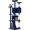 imageFDW Cat Tree 54in Cat Tower MultiLevel Durable Cat Scratching Post ampamp Cozy Fun Cat Jumping Platform Space Saving Cat Condo Pet Play House for Indoor CatsDark GrayNavy Blue