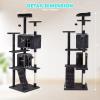 imageFDW Cat Tree 54in Cat Tower MultiLevel Durable Cat Scratching Post ampamp Cozy Fun Cat Jumping Platform Space Saving Cat Condo Pet Play House for Indoor CatsBeigeDark Gray