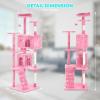 imageFDW Cat Tree 54in Cat Tower MultiLevel Durable Cat Scratching Post ampamp Cozy Fun Cat Jumping Platform Space Saving Cat Condo Pet Play House for Indoor CatsDark GrayPink