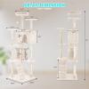 imageFDW Cat Tree 54in Cat Tower MultiLevel Durable Cat Scratching Post ampamp Cozy Fun Cat Jumping Platform Space Saving Cat Condo Pet Play House for Indoor CatsBeigeBeige