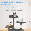 imageFDW Cat Tree 54in Cat Tower MultiLevel Durable Cat Scratching Post ampamp Cozy Fun Cat Jumping Platform Space Saving Cat Condo Pet Play House for Indoor CatsBeigeLight Gray