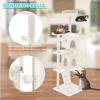 imageFDW Cat Tree 54in Cat Tower MultiLevel Durable Cat Scratching Post ampamp Cozy Fun Cat Jumping Platform Space Saving Cat Condo Pet Play House for Indoor CatsBeigeBeige