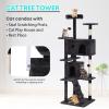 imageFDW Cat Tree 54in Cat Tower MultiLevel Durable Cat Scratching Post ampamp Cozy Fun Cat Jumping Platform Space Saving Cat Condo Pet Play House for Indoor CatsBeigeDark Gray