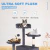 imageFDW Cat Tree 54in Cat Tower MultiLevel Durable Cat Scratching Post ampamp Cozy Fun Cat Jumping Platform Space Saving Cat Condo Pet Play House for Indoor CatsBeigeAshy