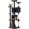 imageFDW Cat Tree 54in Cat Tower MultiLevel Durable Cat Scratching Post ampamp Cozy Fun Cat Jumping Platform Space Saving Cat Condo Pet Play House for Indoor CatsBeigeDark Gray