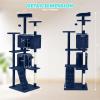 imageFDW Cat Tree 54in Cat Tower MultiLevel Durable Cat Scratching Post ampamp Cozy Fun Cat Jumping Platform Space Saving Cat Condo Pet Play House for Indoor CatsDark GrayNavy Blue