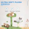 imageFDW Cat Tree 54in Cat Tower MultiLevel Durable Cat Scratching Post ampamp Cozy Fun Cat Jumping Platform Space Saving Cat Condo Pet Play House for Indoor CatsBeigeGreen