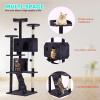 imageFDW Cat Tree 54in Cat Tower MultiLevel Durable Cat Scratching Post ampamp Cozy Fun Cat Jumping Platform Space Saving Cat Condo Pet Play House for Indoor CatsBeigeAshy
