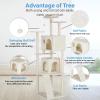 imageFDW Cat Tree 54in Cat Tower MultiLevel Durable Cat Scratching Post ampamp Cozy Fun Cat Jumping Platform Space Saving Cat Condo Pet Play House for Indoor CatsBeigeBeige