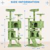 imageFDW Cat Tree 54in Cat Tower MultiLevel Durable Cat Scratching Post ampamp Cozy Fun Cat Jumping Platform Space Saving Cat Condo Pet Play House for Indoor CatsBeigeGreen