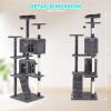 imageFDW Cat Tree 54in Cat Tower MultiLevel Durable Cat Scratching Post ampamp Cozy Fun Cat Jumping Platform Space Saving Cat Condo Pet Play House for Indoor CatsDark GrayLight Gray