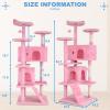 imageFDW Cat Tree 54in Cat Tower MultiLevel Durable Cat Scratching Post ampamp Cozy Fun Cat Jumping Platform Space Saving Cat Condo Pet Play House for Indoor CatsDark GrayPink