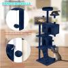 imageFDW Cat Tree 54in Cat Tower MultiLevel Durable Cat Scratching Post ampamp Cozy Fun Cat Jumping Platform Space Saving Cat Condo Pet Play House for Indoor CatsDark GrayNavy Blue