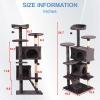 imageFDW Cat Tree 54in Cat Tower MultiLevel Durable Cat Scratching Post ampamp Cozy Fun Cat Jumping Platform Space Saving Cat Condo Pet Play House for Indoor CatsDark GrayPurple Gray