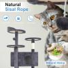 imageFDW Cat Tree 54in Cat Tower MultiLevel Durable Cat Scratching Post ampamp Cozy Fun Cat Jumping Platform Space Saving Cat Condo Pet Play House for Indoor CatsBeigeAshy