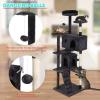 imageFDW Cat Tree 54in Cat Tower MultiLevel Durable Cat Scratching Post ampamp Cozy Fun Cat Jumping Platform Space Saving Cat Condo Pet Play House for Indoor CatsBeigeDark Gray