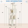 imageFDW Cat Tree 54in Cat Tower MultiLevel Durable Cat Scratching Post ampamp Cozy Fun Cat Jumping Platform Space Saving Cat Condo Pet Play House for Indoor CatsBeigeBeige