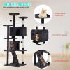 imageFDW Cat Tree 54in Cat Tower MultiLevel Durable Cat Scratching Post ampamp Cozy Fun Cat Jumping Platform Space Saving Cat Condo Pet Play House for Indoor CatsBeigeDark Gray
