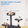 imageFDW Cat Tree 54in Cat Tower MultiLevel Durable Cat Scratching Post ampamp Cozy Fun Cat Jumping Platform Space Saving Cat Condo Pet Play House for Indoor CatsBeigeDark Gray