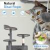 imageFDW Cat Tree 54in Cat Tower MultiLevel Durable Cat Scratching Post ampamp Cozy Fun Cat Jumping Platform Space Saving Cat Condo Pet Play House for Indoor CatsDark GrayLight Gray