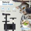 imageFDW Cat Tree 54in Cat Tower MultiLevel Durable Cat Scratching Post ampamp Cozy Fun Cat Jumping Platform Space Saving Cat Condo Pet Play House for Indoor CatsBeigeDark Gray