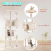 imageFDW Cat Tree 54in Cat Tower MultiLevel Durable Cat Scratching Post ampamp Cozy Fun Cat Jumping Platform Space Saving Cat Condo Pet Play House for Indoor CatsBeigeBeige