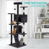 imageFDW Cat Tree 54in Cat Tower MultiLevel Durable Cat Scratching Post ampamp Cozy Fun Cat Jumping Platform Space Saving Cat Condo Pet Play House for Indoor CatsBeigeDark Gray