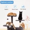 imageFDW Cat Tree 54in Cat Tower MultiLevel Durable Cat Scratching Post ampamp Cozy Fun Cat Jumping Platform Space Saving Cat Condo Pet Play House for Indoor CatsDark GrayPurple Gray